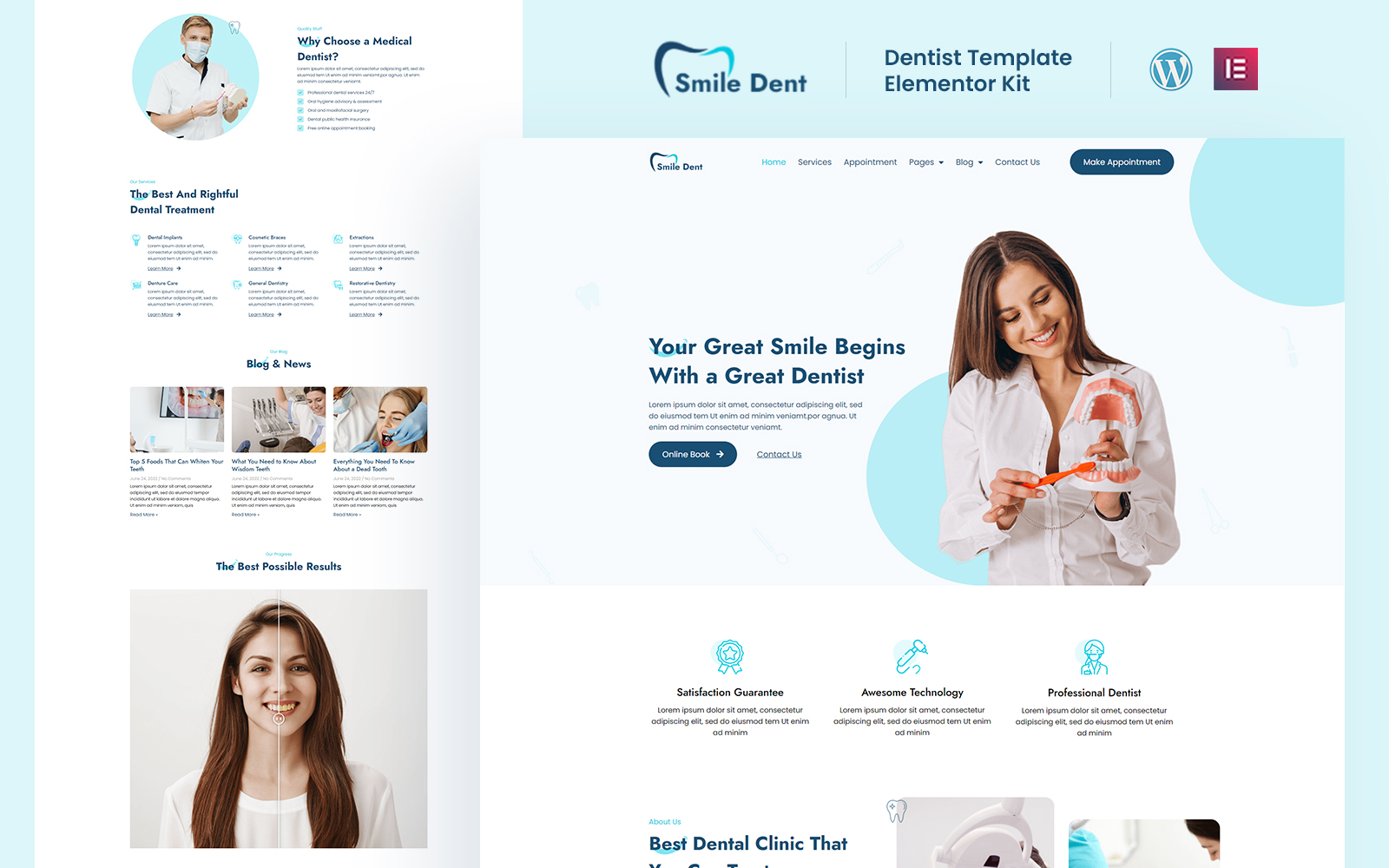 Smile Dent -  Services Ready to Use Elementor Template Kit