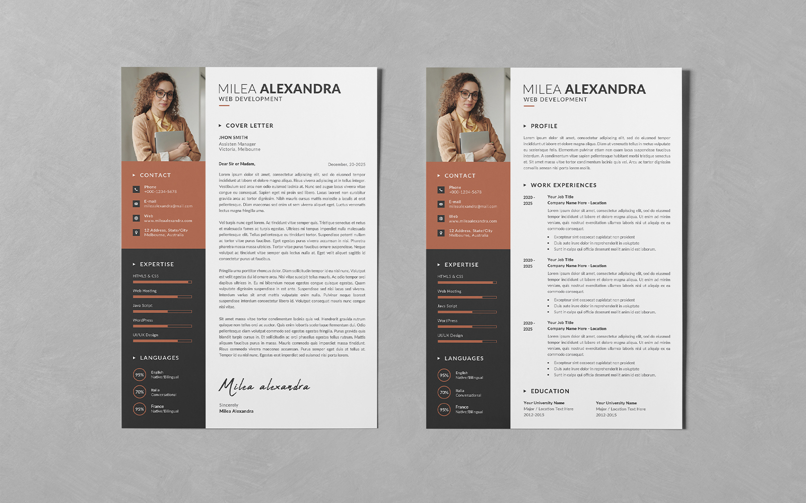 Resume/CV Design PSD Template