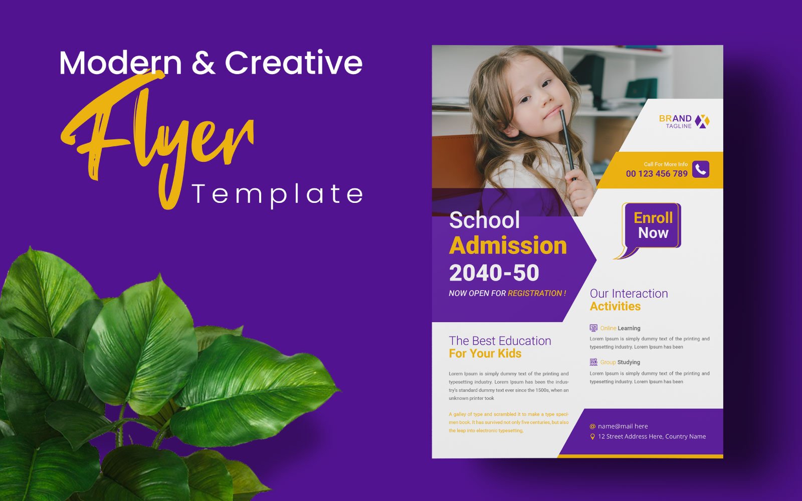 School Admission Flyer Design Template