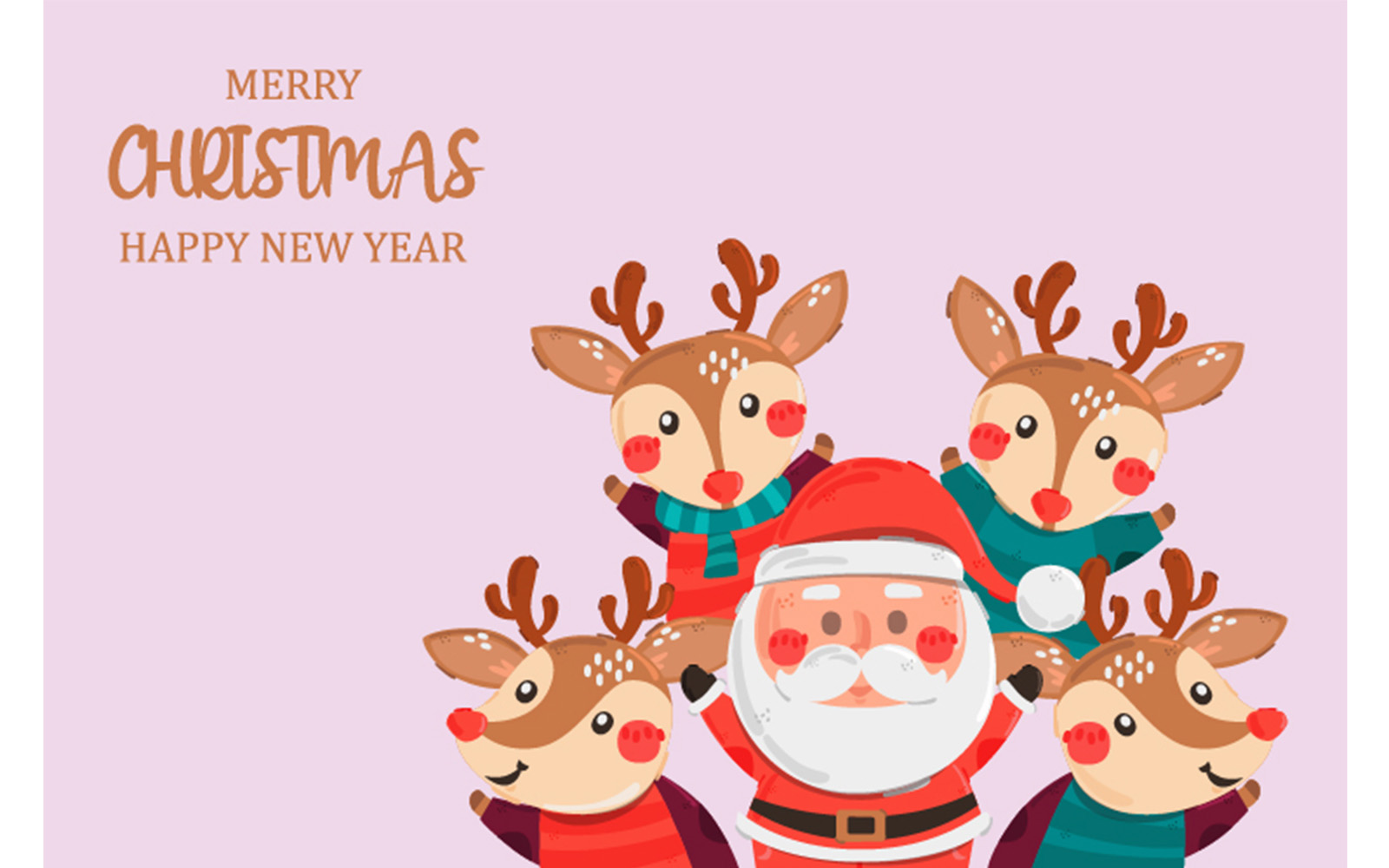 Santa Claus and Deer Background Illustration