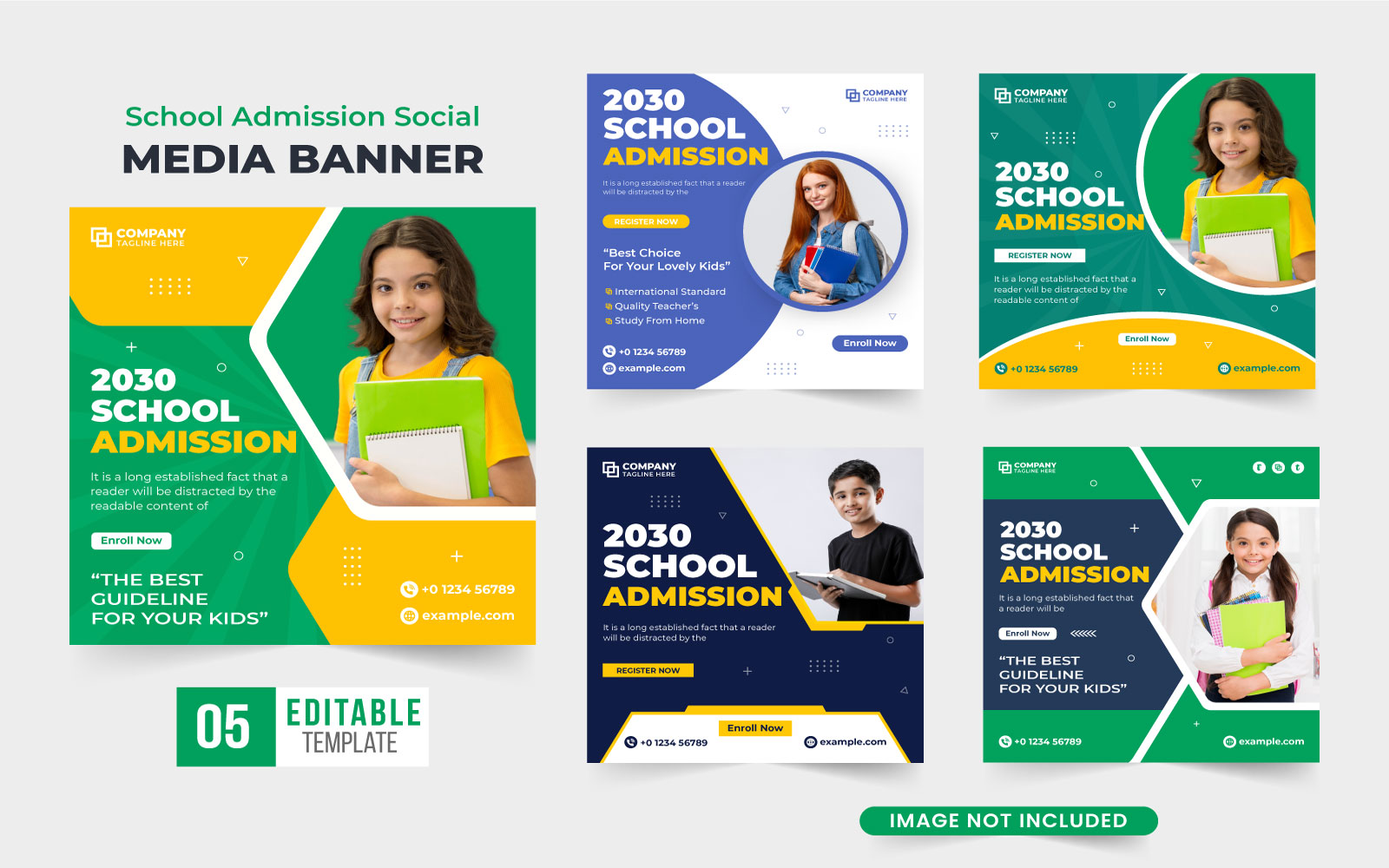 School Admission Template Bundle Vector