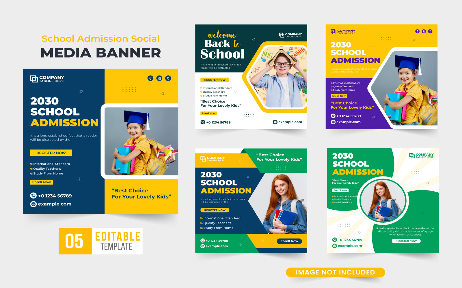 School Registration Template Vector