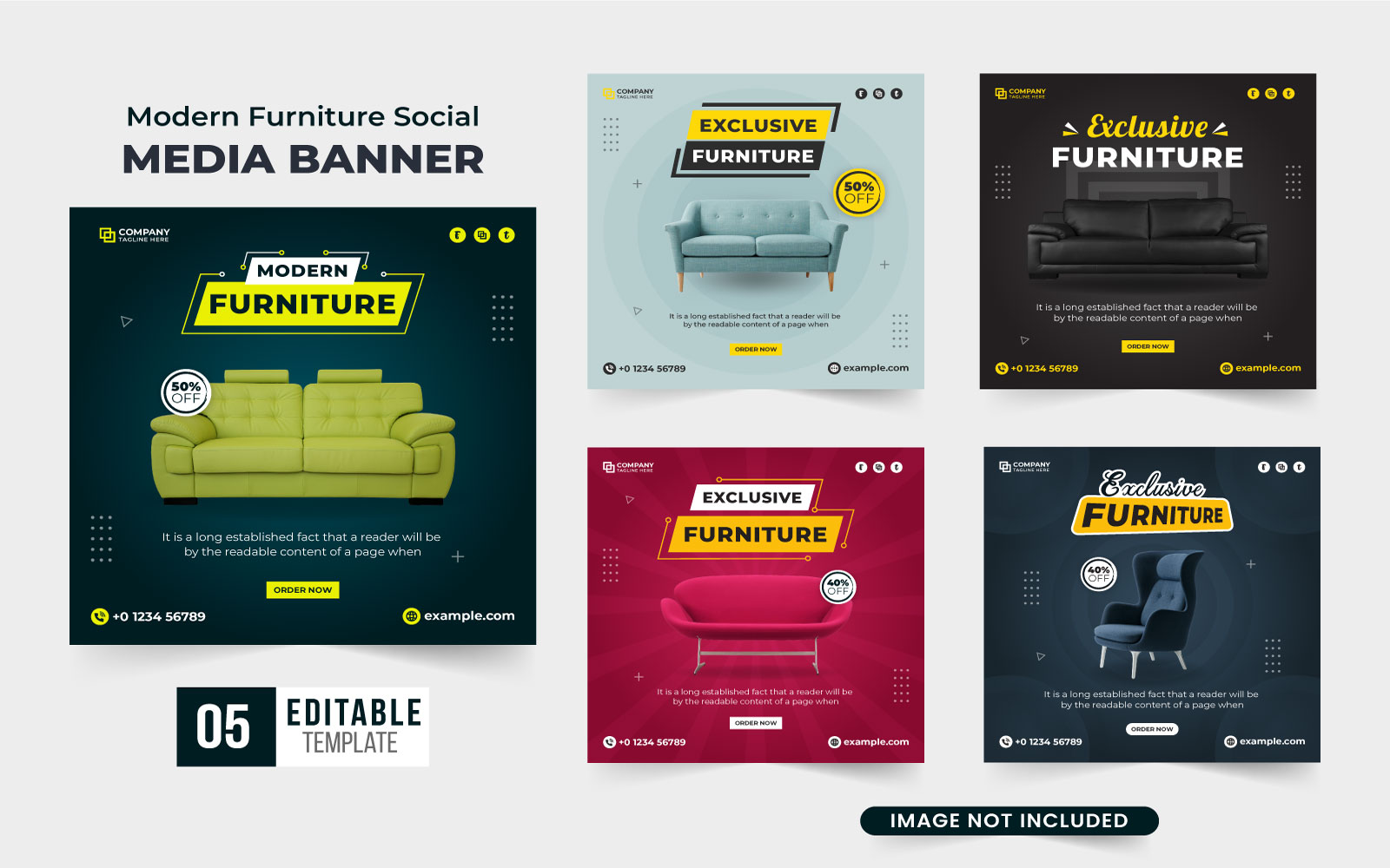 Furniture Sale Social Media Post Bundle