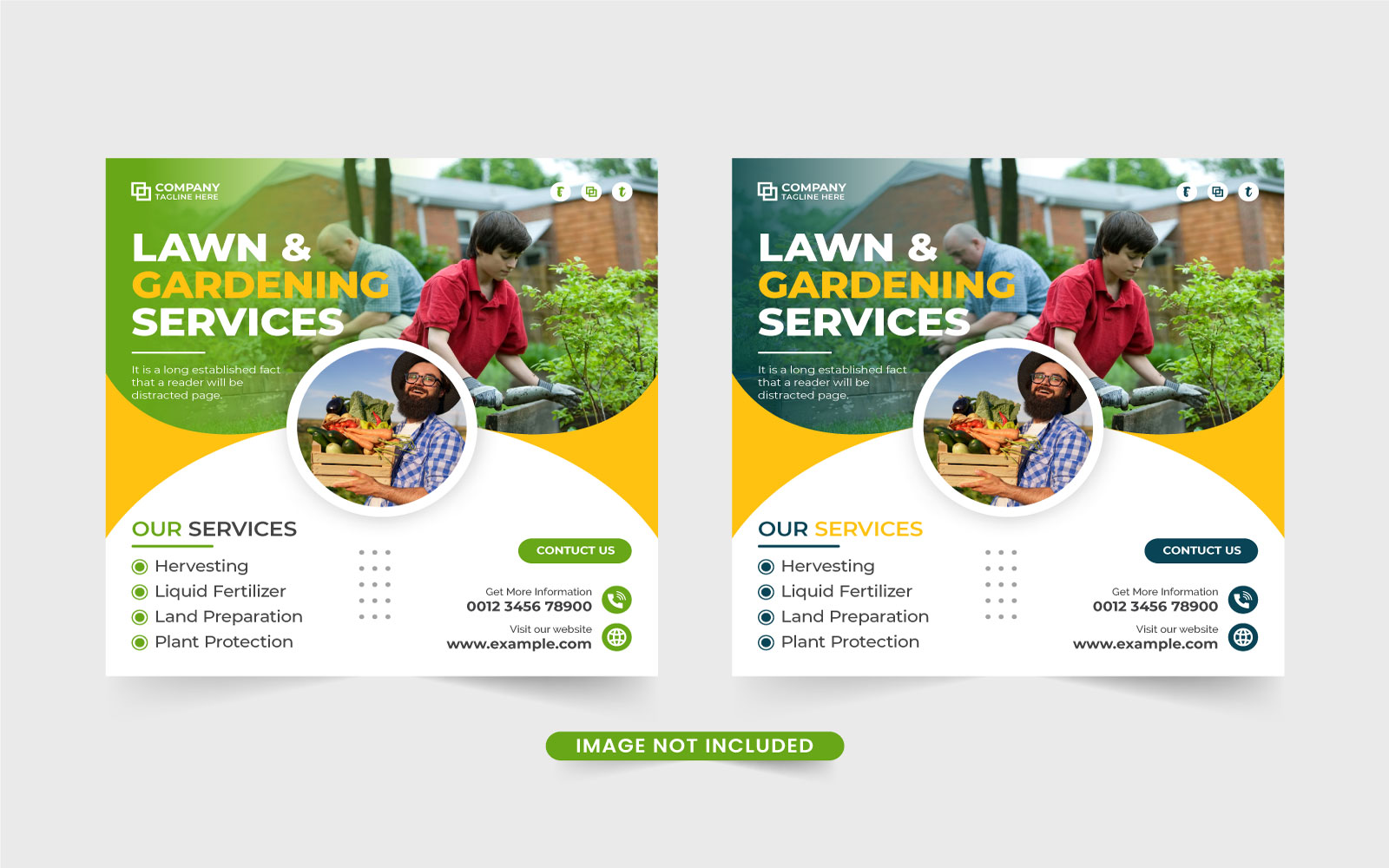 Lawn and gardening promotion template
