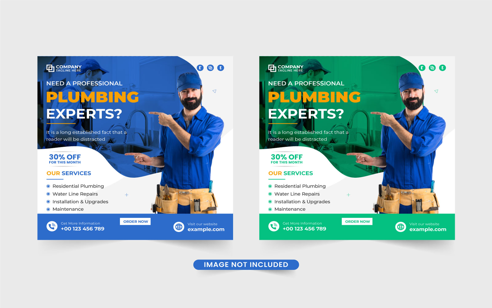 Plumbing business promotion template