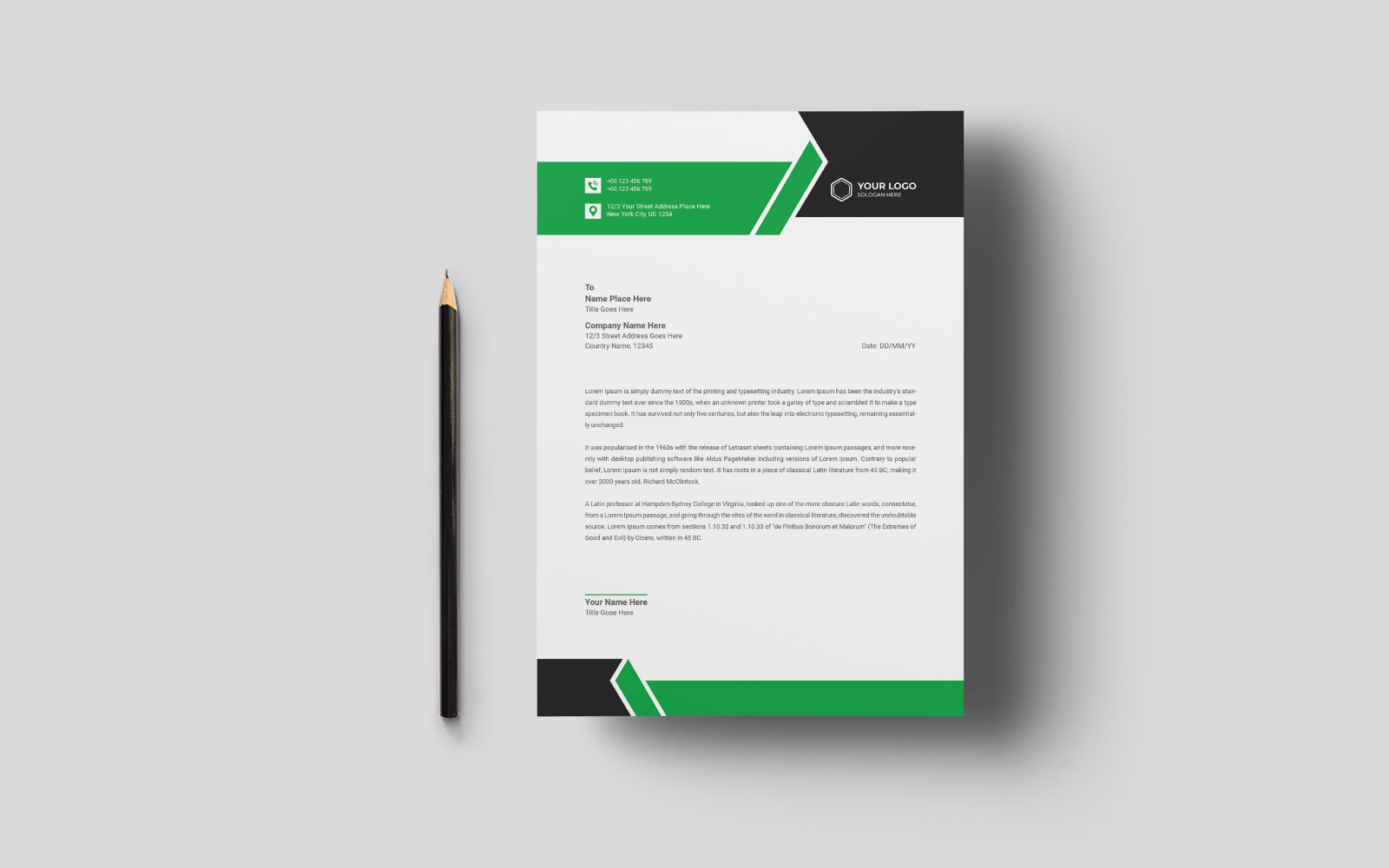 Corporate Business Letterhead Template Design