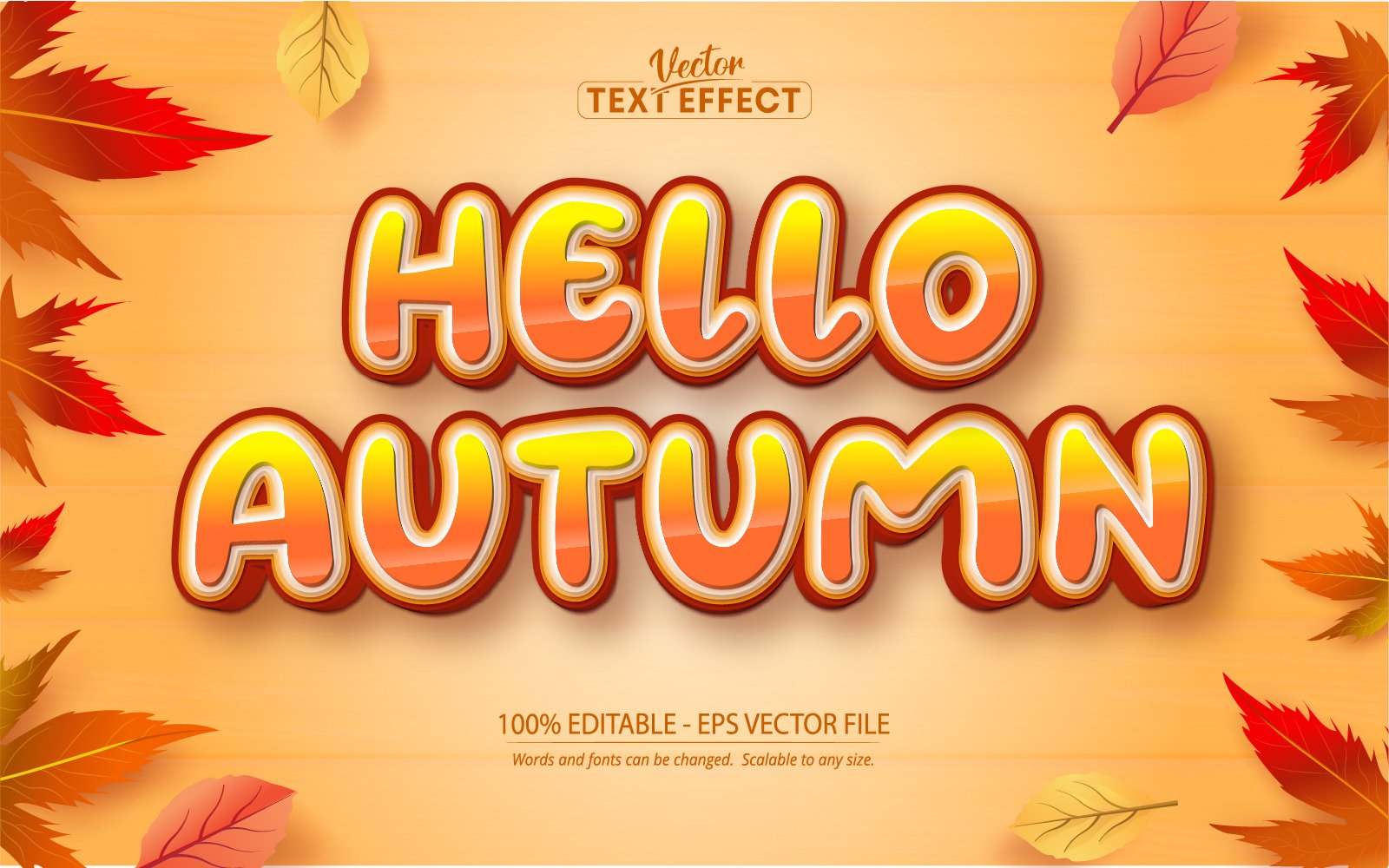 Hello Autumn - Editable Text Effect, Comic And Cartoon Text Style, Graphics Illustration