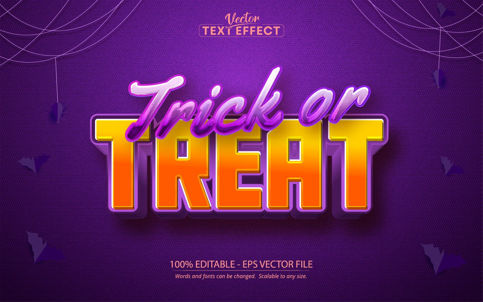 Trick Or Treat - Editable Text Effect, Halloween And Cartoon Text Style, Graphics Illustration