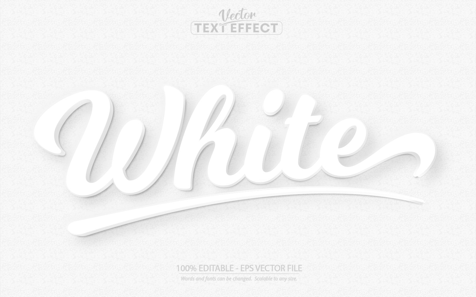 White - Editable Text Effect, Minimal And Cartoon Text Style, Graphics Illustration