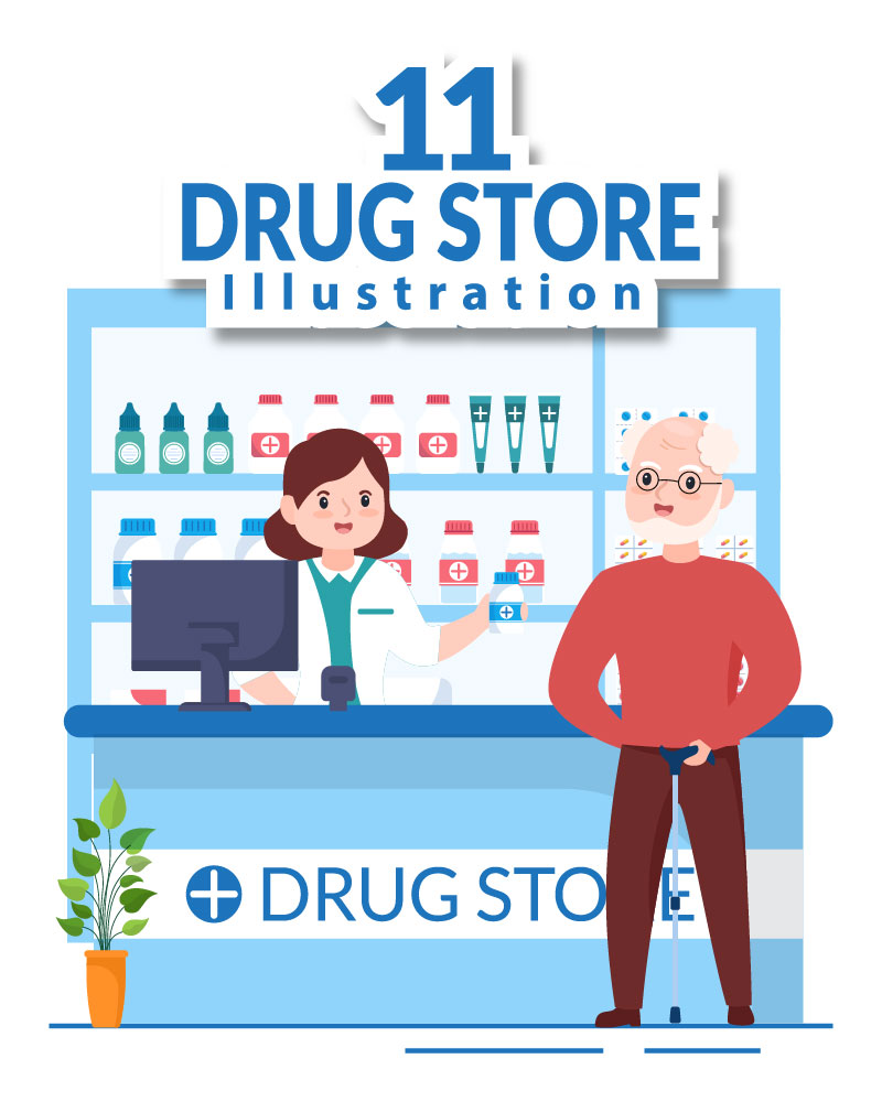 11 Drug Store Illustration