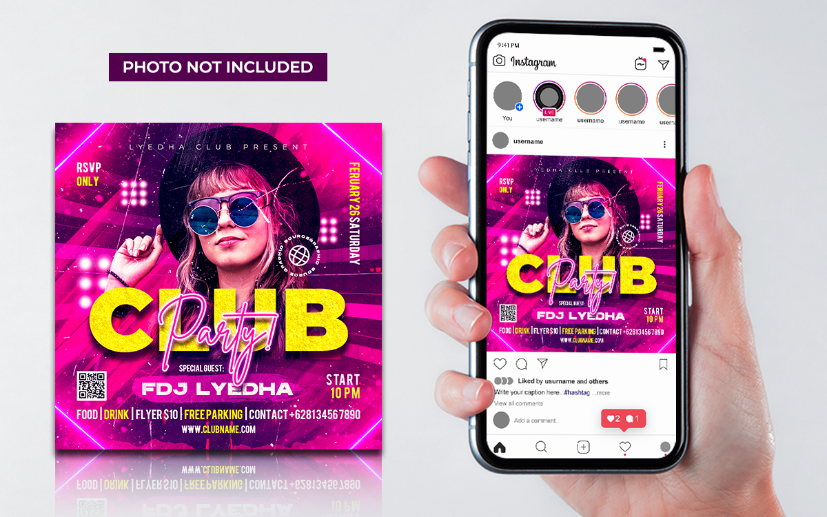 Club Dj Party Flyer Social Media Post And Web Banner Template