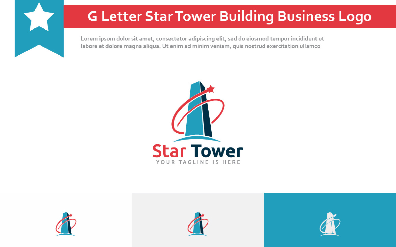 G Letter Star Tower High Building Up Business Logo