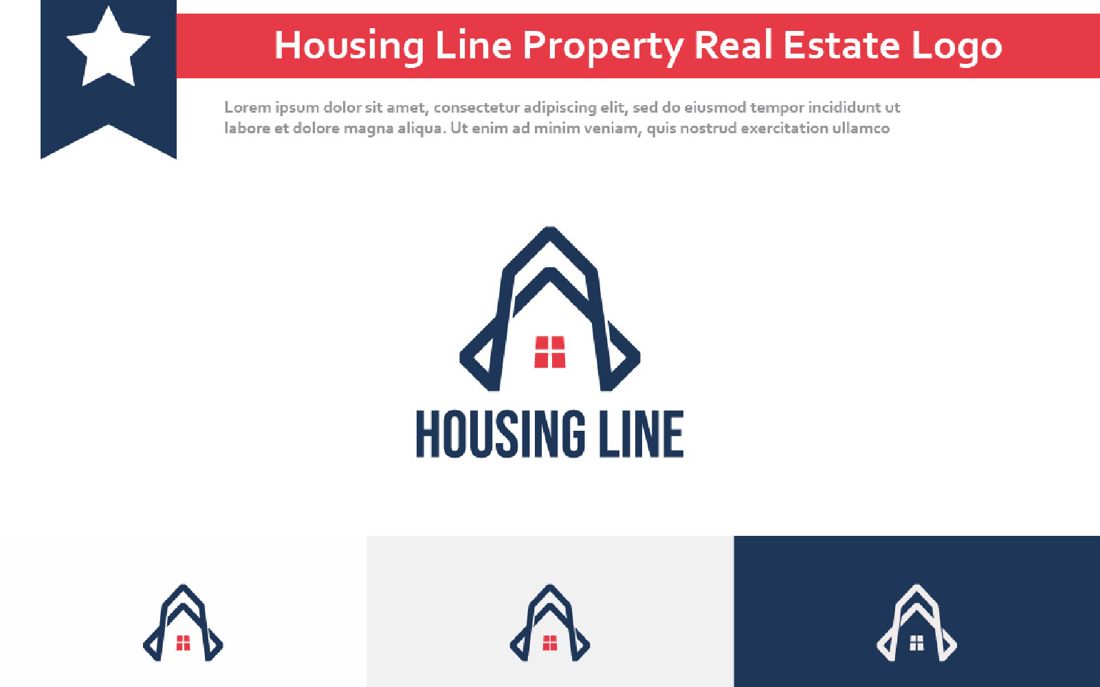 Housing Line Property Real Estate Monoline Style Logo