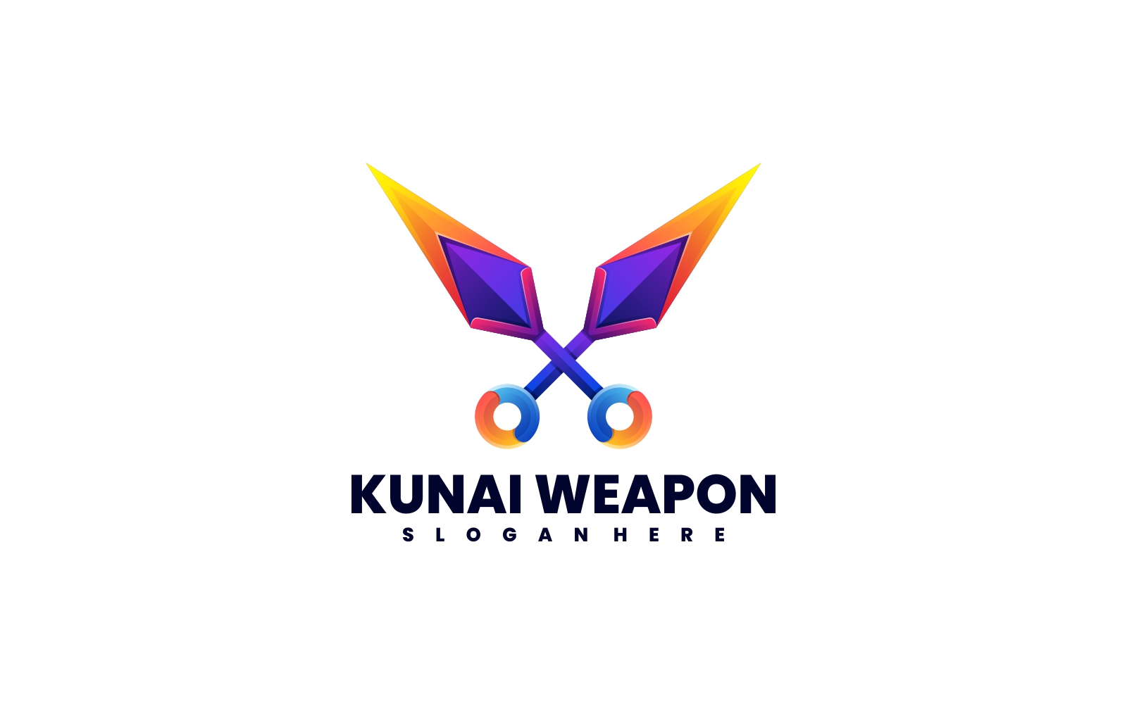 Kunai Weapon Gradient Colorful Logo