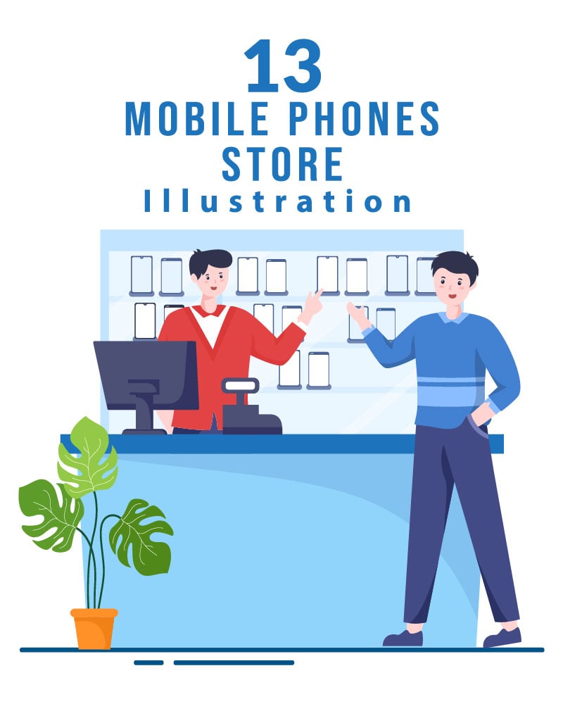 13 Mobile Phone Store Illustration