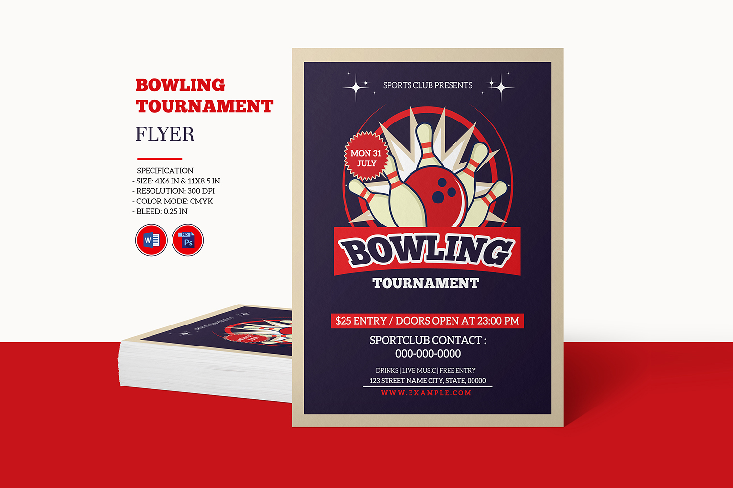 Printable Bowling Tournament Flyer Template