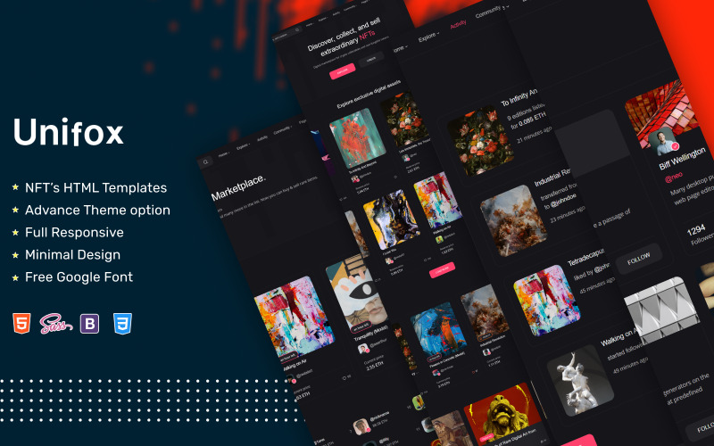 NFT marketplace Template | HTML5