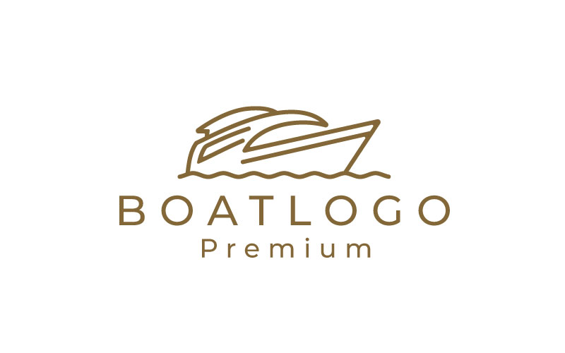 Simple Line Art Boat Logo Design Inspiration