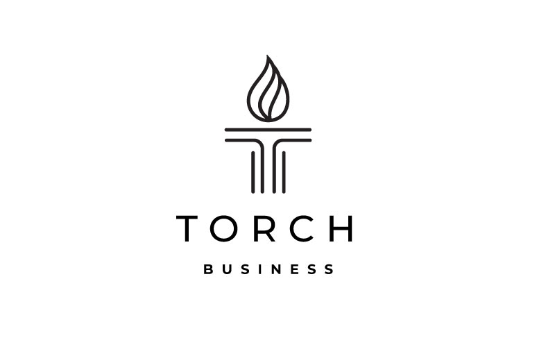 Torch With Initial T Logo Design Template