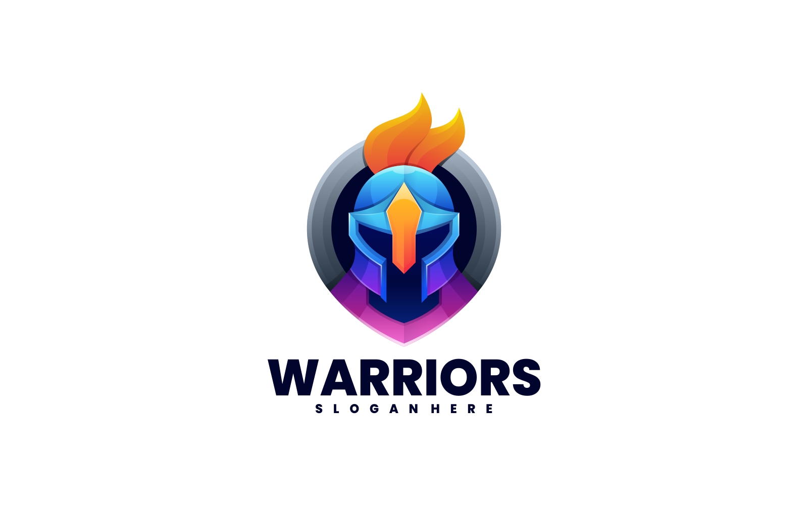 Warrior Gradient Colorful Logo Style