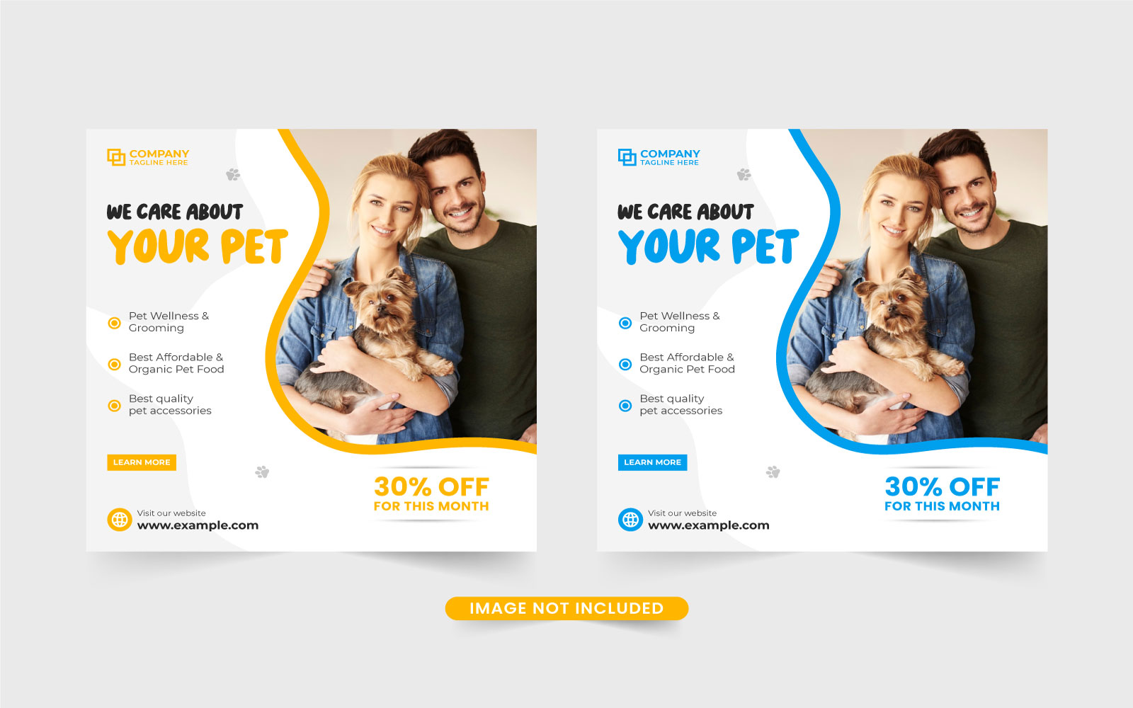 Pet care service web banner vector