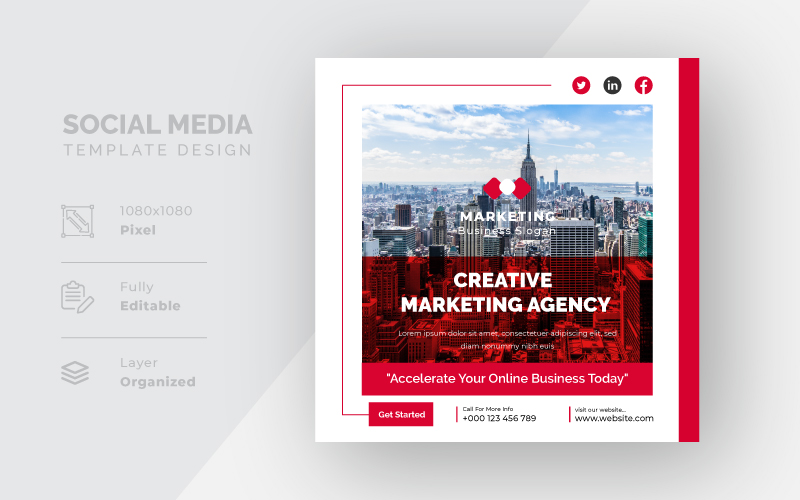 Creative Marketing Social Media Post Web Banner Template Design