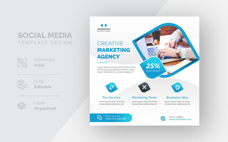 Digital Marketing Social Media Post Web Banner Template