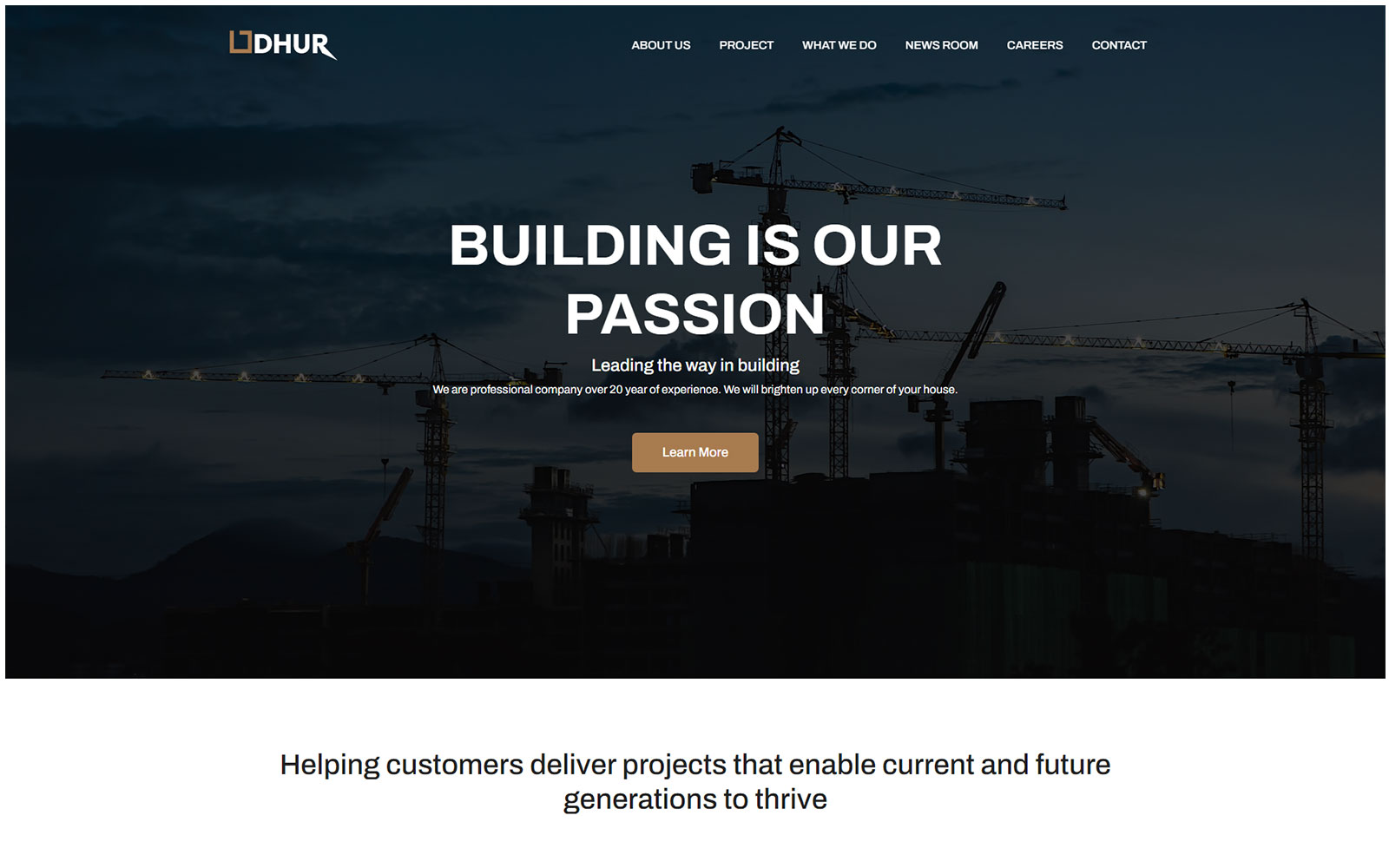 Dhur | Construction Company Website Template