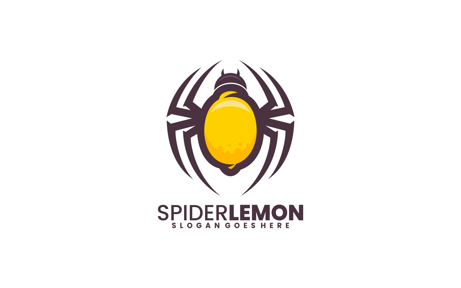 Spider Lemon Simple Logo Style