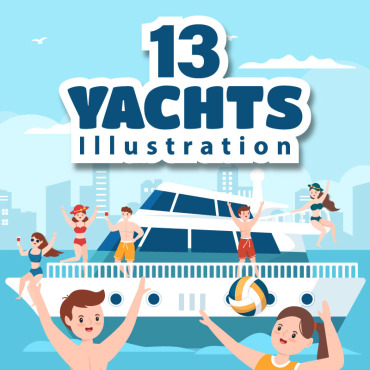 Yacht Ocean Illustrations Templates 276798