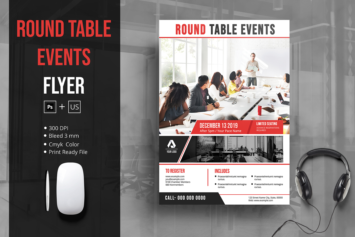 Round Table Event Flyer Template
