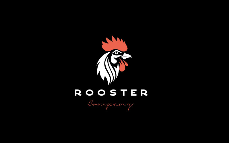Rooster Head Logo Design Template