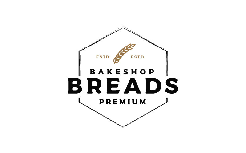 Vintage Emblem Bakery Shop Logo Design Vector Template
