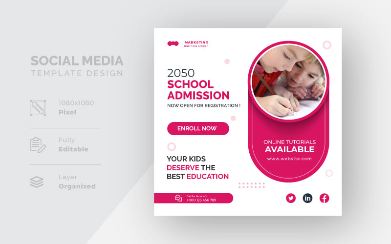 School Admission Social Media Template Pack