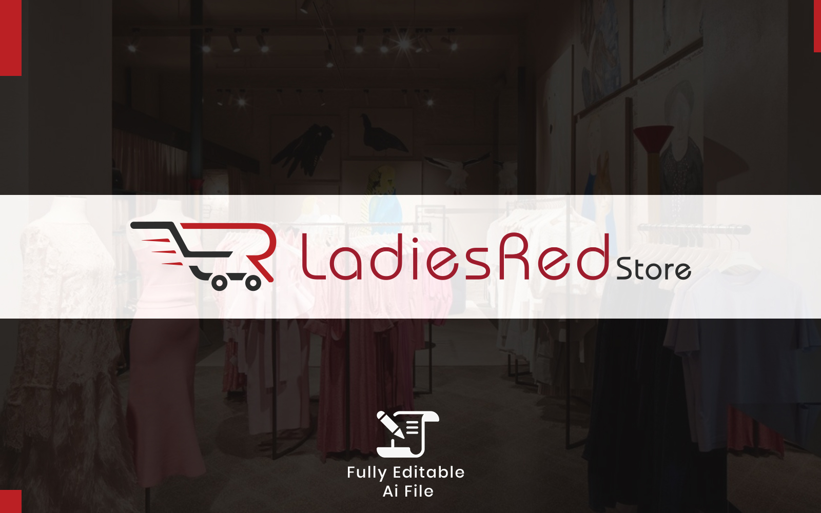 Girl Online Shopping Store Logo Template