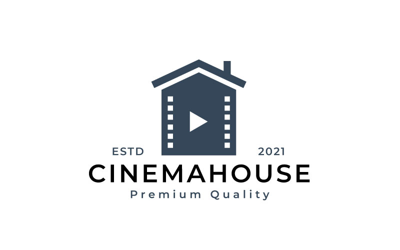 House And Negative Film For Movie Production Logo Template