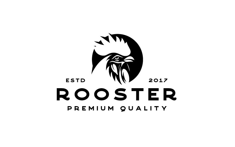 Vintage Retro Rooster Head Logo Template