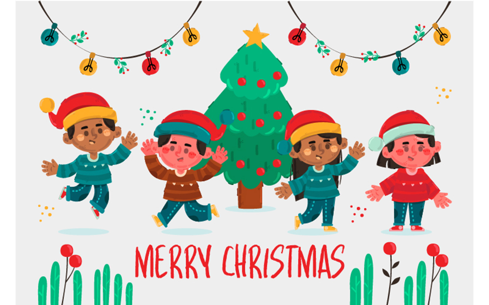 Christmas Children Background Illustration