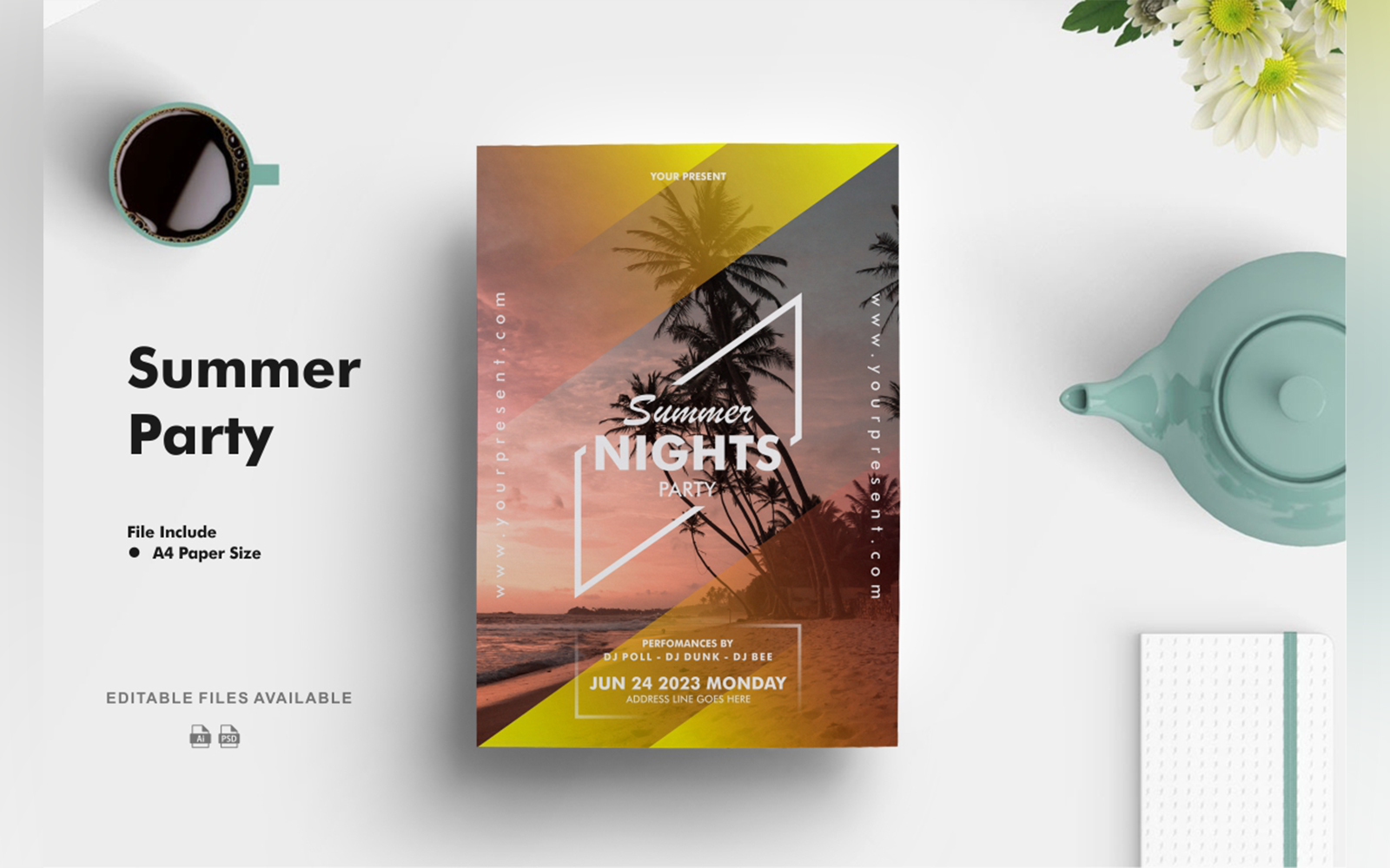 Summer Party Flyer Design