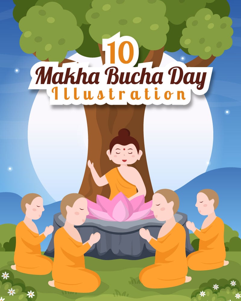 10 Happy Makha Bucha Day Illustration