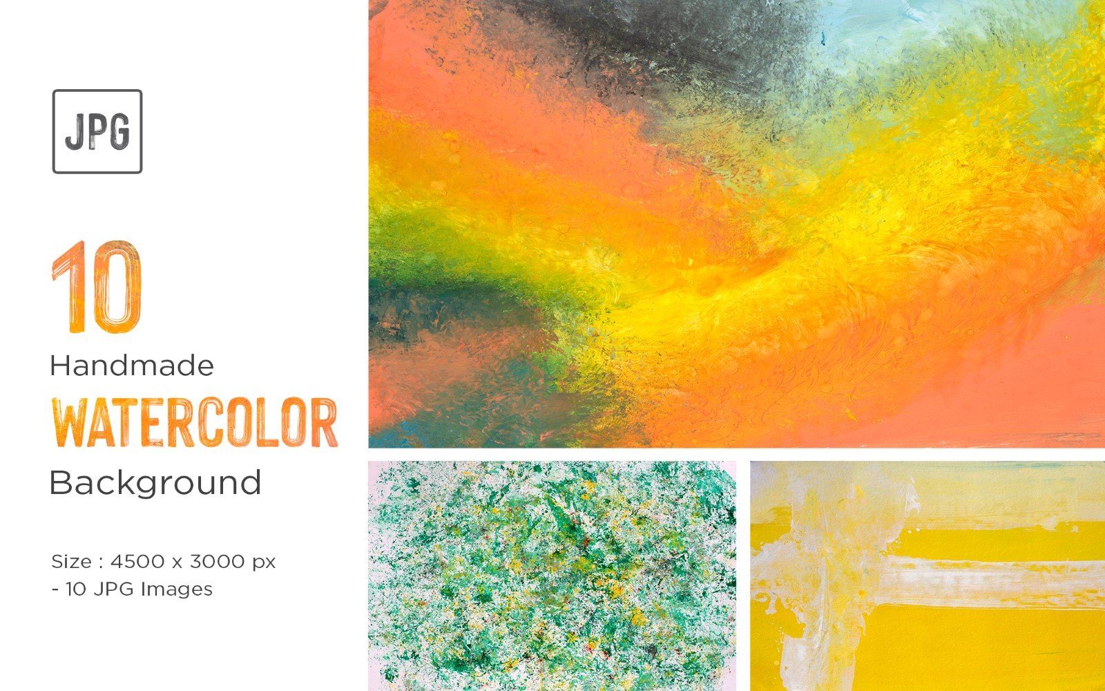 Watercolor Splotches Background Set