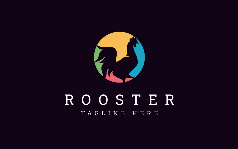 Colorful Chicken Rooster Logo Design Template