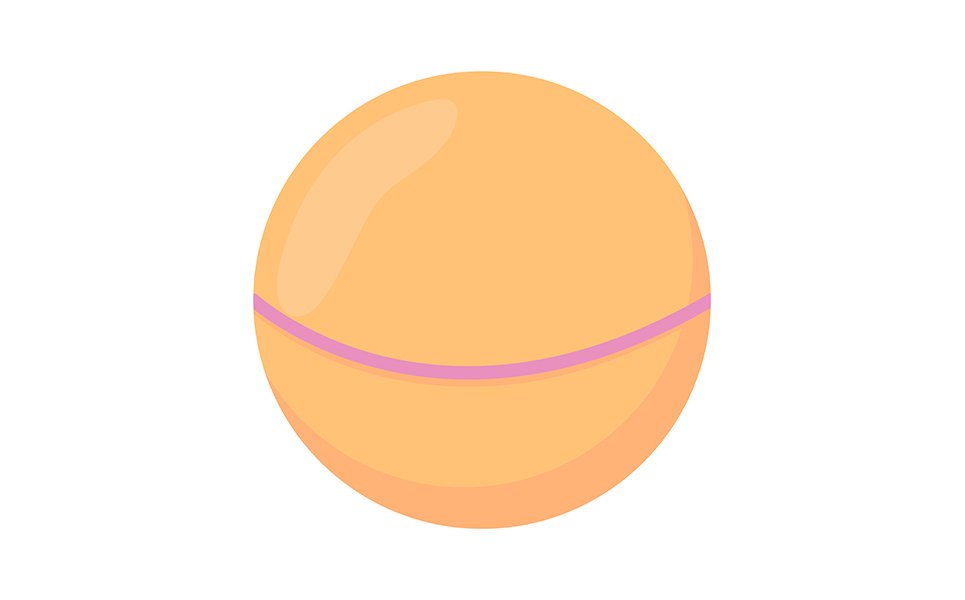 Orange ball semi flat color vector object