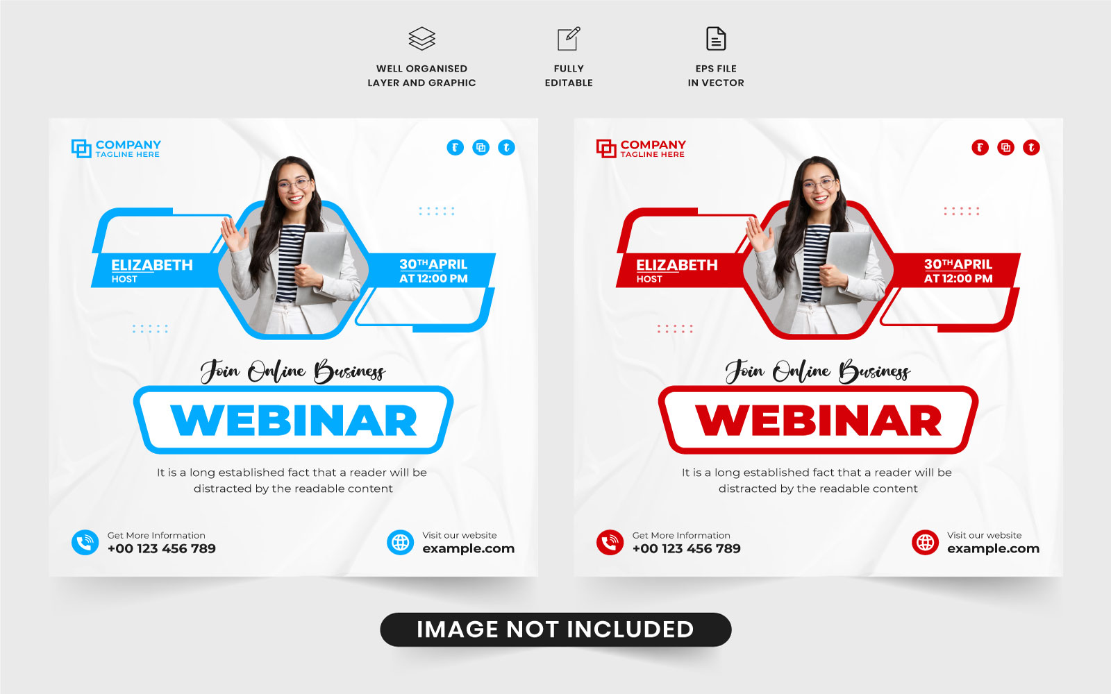 Webinar social media post vector design