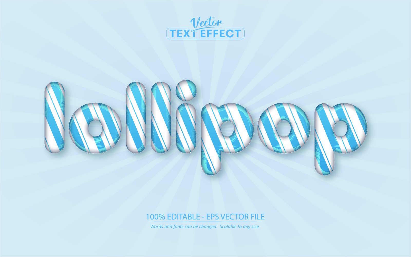 Lollipop - Editable Text Effect, Comic And Blue Cartoon Text Style, Graphics Illustration
