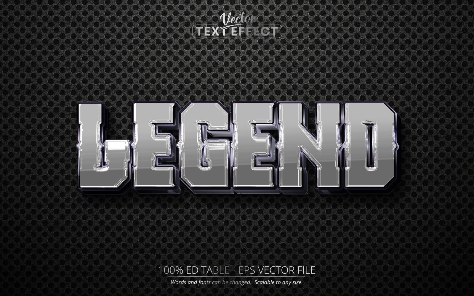 Legend - Editable Text Effect, Calligraphy Metallic Shiny Text Style, Graphics Illustration