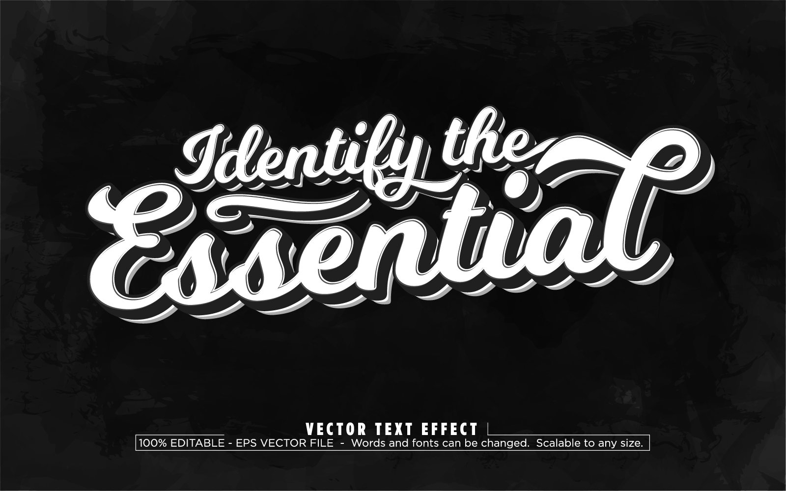 Identify The Essential - Editable Text Effect, Minimal And Cartoon Text Style, Graphics Illustration