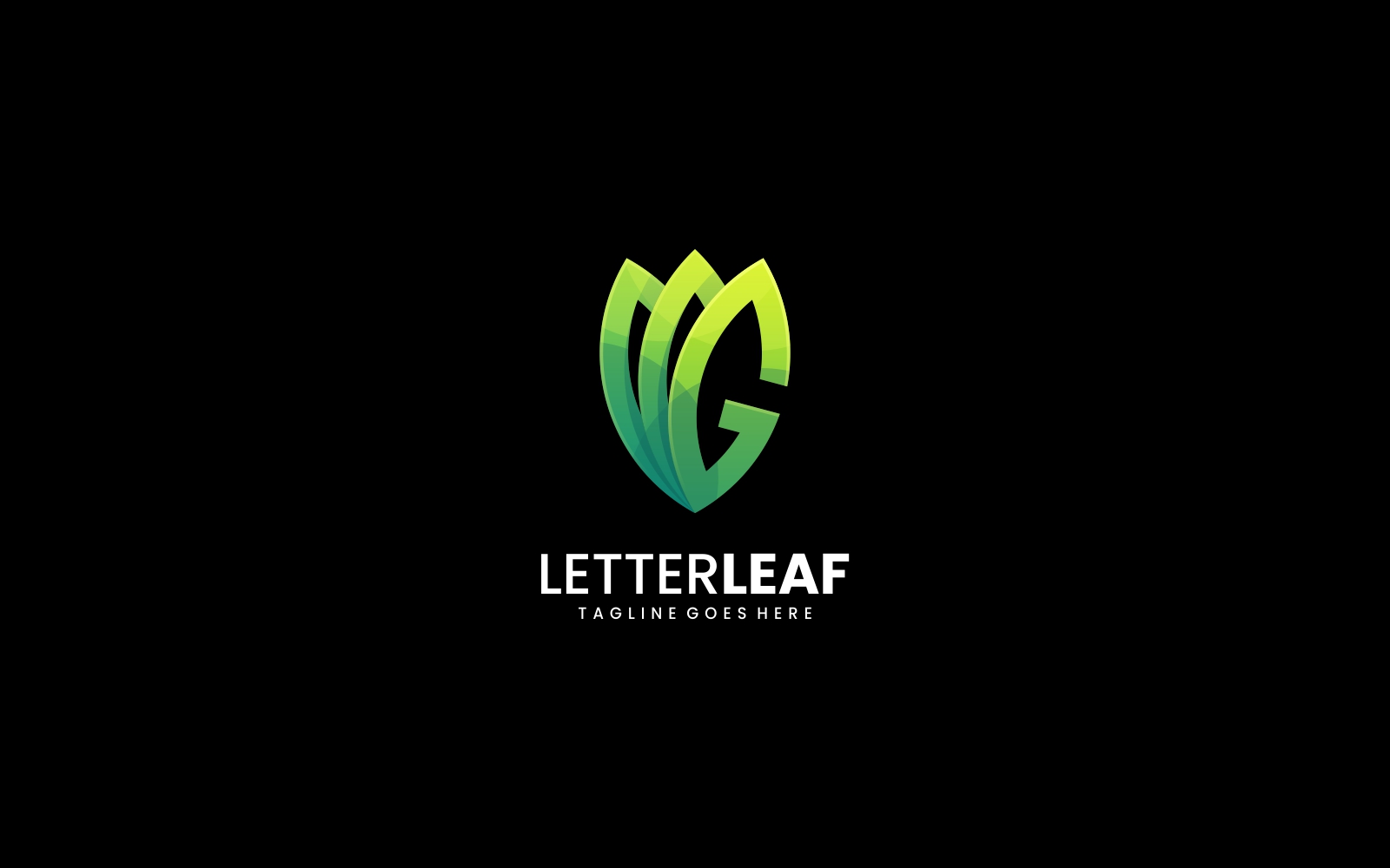 Letter Leaf Gradient Logo Style