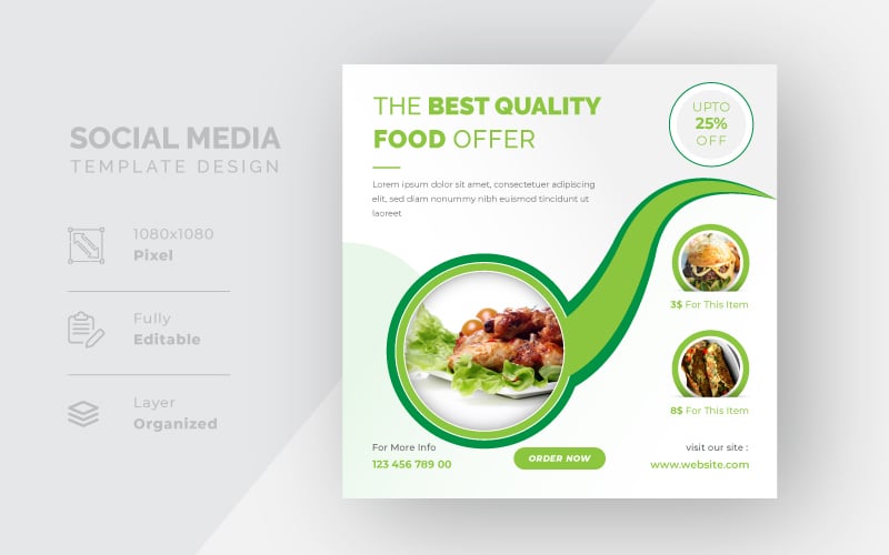 The Best Quality Food Offer Social Media Promotional Sale Post Template