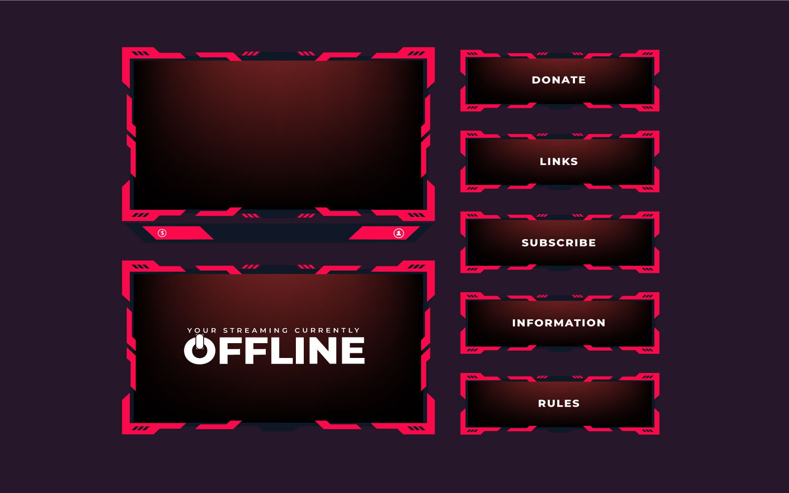 Live red color screen border design